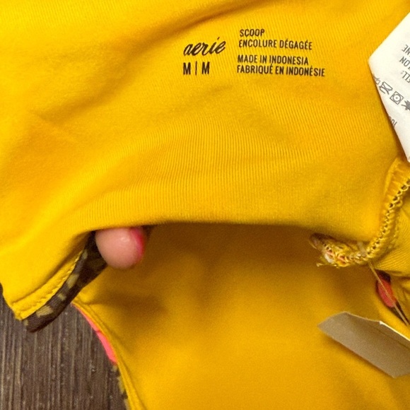 American Eagle Aerie Pink and Orange Floral Bikini Top Size M - Picture 6 of 7